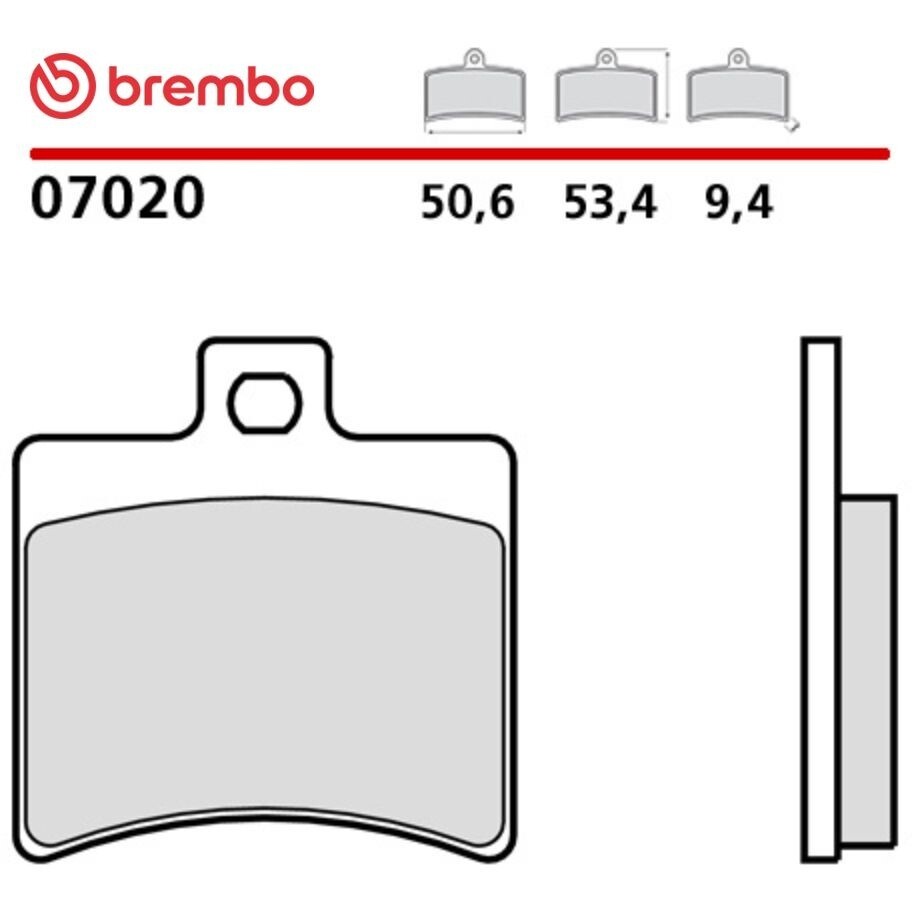 Plaquettes de frein arrière en carbone-céramique Brembo CC 7020 pour moto