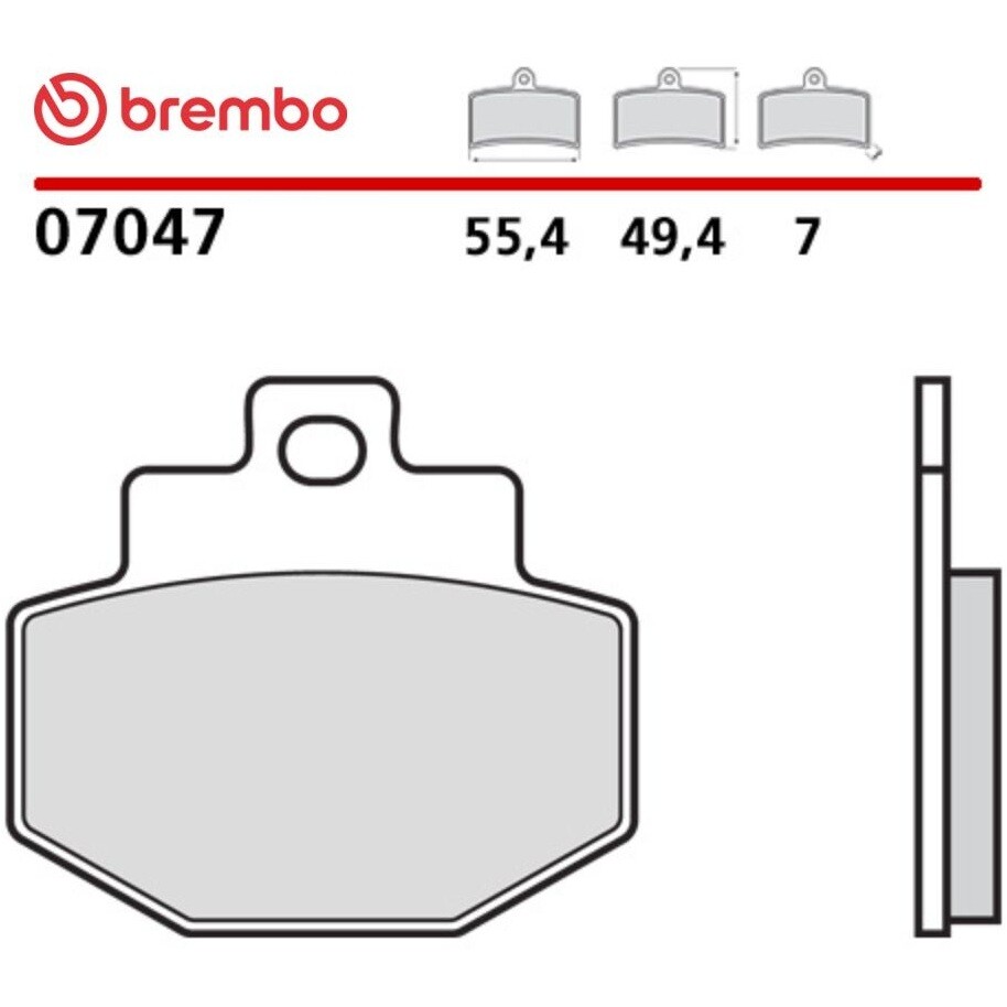 Plaquettes de frein arrière en carbone-céramique Brembo CC 7047 pour moto