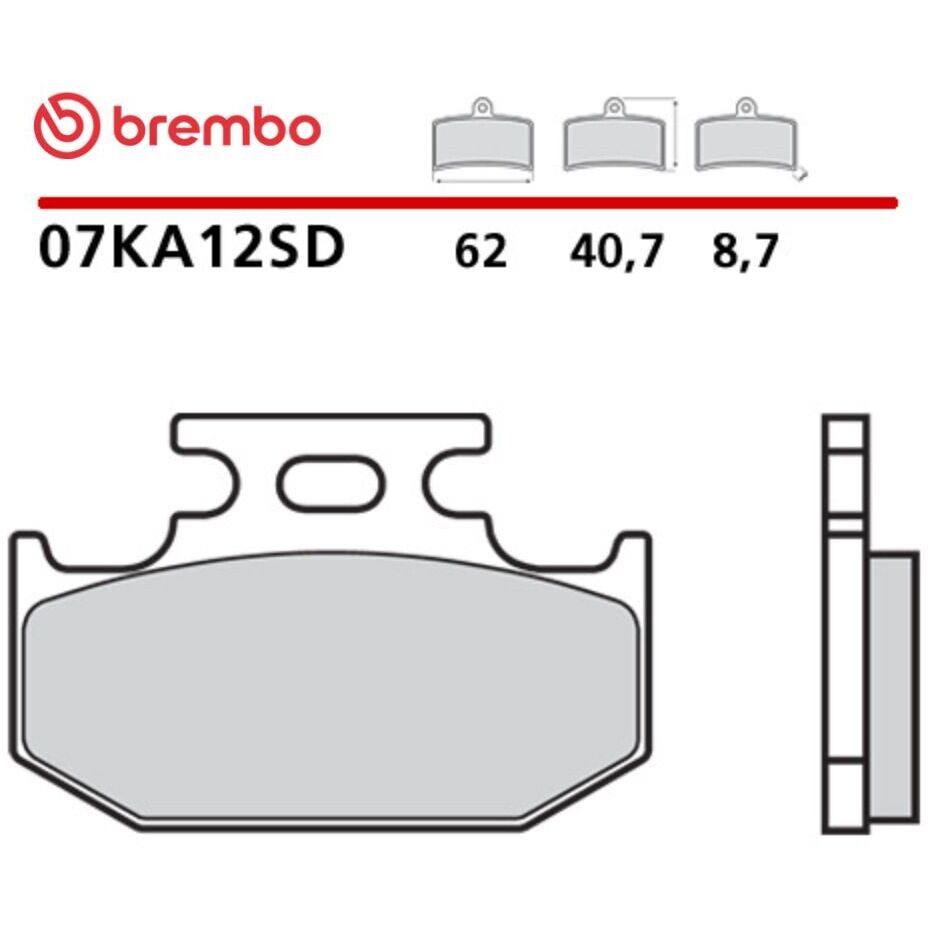 Plaquettes de frein arrière frittées Brembo SD 07KA12SD pour moto enduro