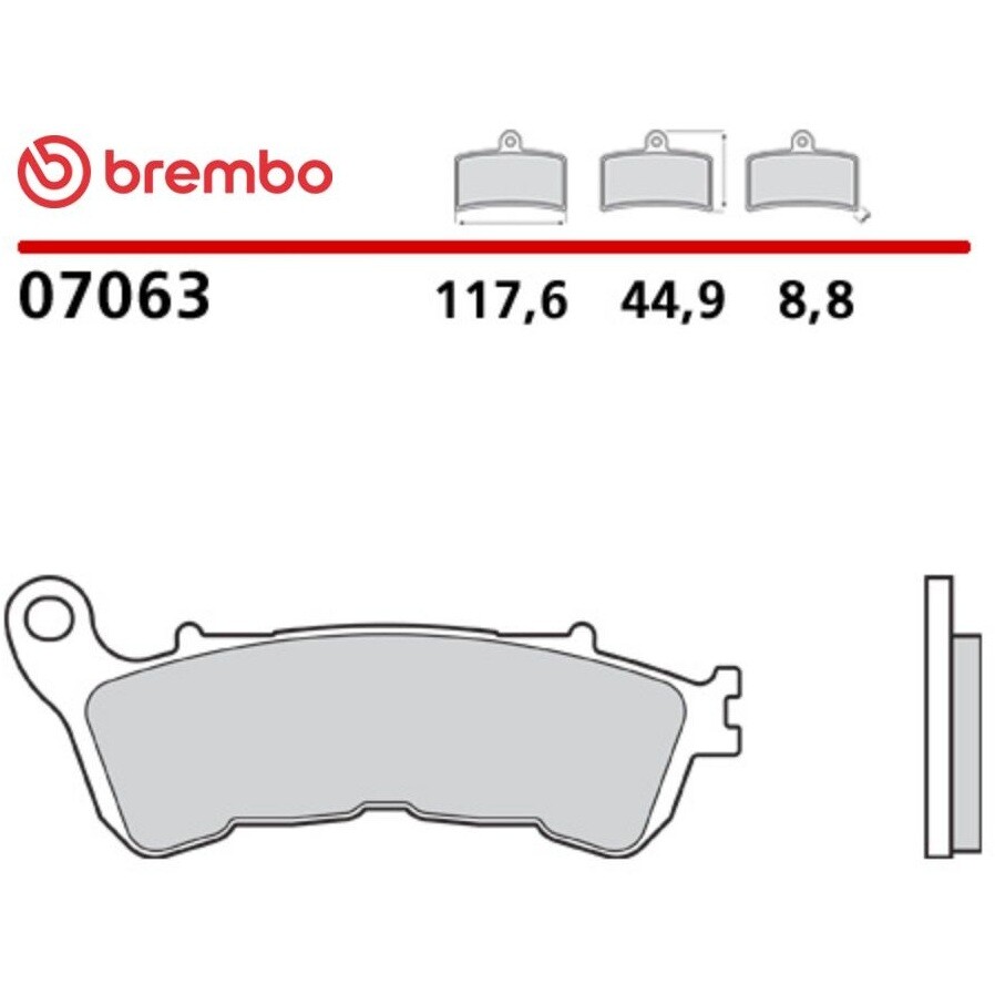 Plaquettes de frein avant Brembo CC 7063 en carbone-céramique pour moto