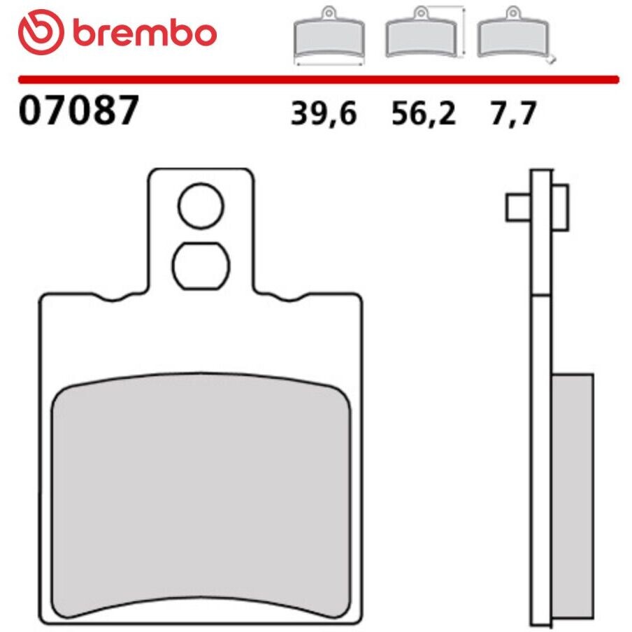 Plaquettes de frein avant Brembo CC 7087 en carbone-céramique pour motos APRILIA Leonardo 150 (1996-1998) et Leonardo 125 (1997-1998)