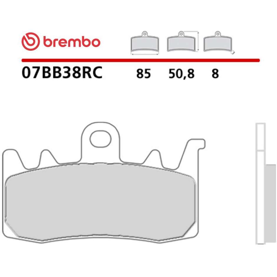 Plaquettes de frein avant de moto Brembo RC 07BB38RC en carbone-céramique pour compétition