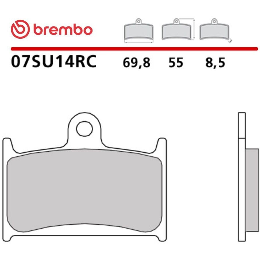 Plaquettes de frein avant de moto Brembo RC 07SU14RC en carbone-céramique pour compétition