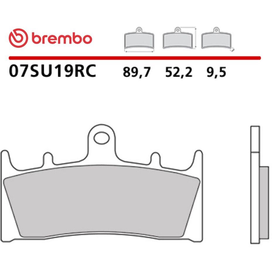 Plaquettes de frein avant de moto Brembo RC 07SU19RC en carbone-céramique pour compétition