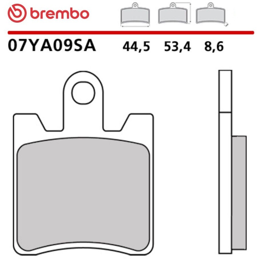 Plaquettes de frein avant frittées Brembo SA 07YA09SA pour motos YAMAHA FJR ABS (2006-2021) ; XV A Midnight Star (2013-2016) et autres modèles