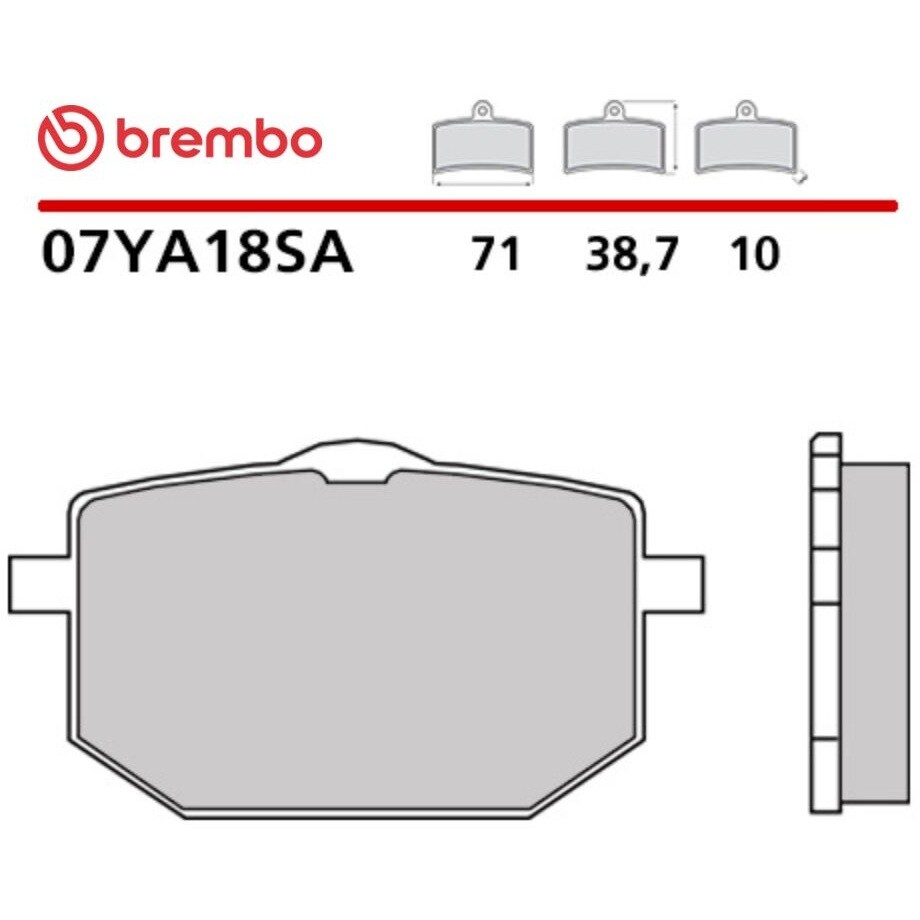 Plaquettes de frein avant frittées Brembo SA 07YA18SA pour motos YAMAHA RT (1990-1993) ; XT Z Tenere (1985-1990) et autres modèles