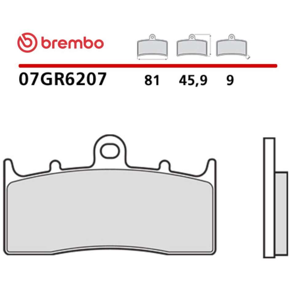 Plaquettes de frein avant moto en carbone-céramique Brembo CC 07GR6207