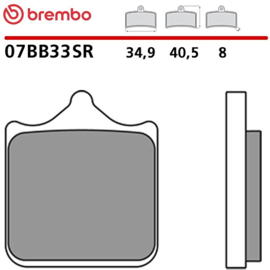 Plaquettes de frein avant sport frittées Brembo SR 07BB33SR pour moto