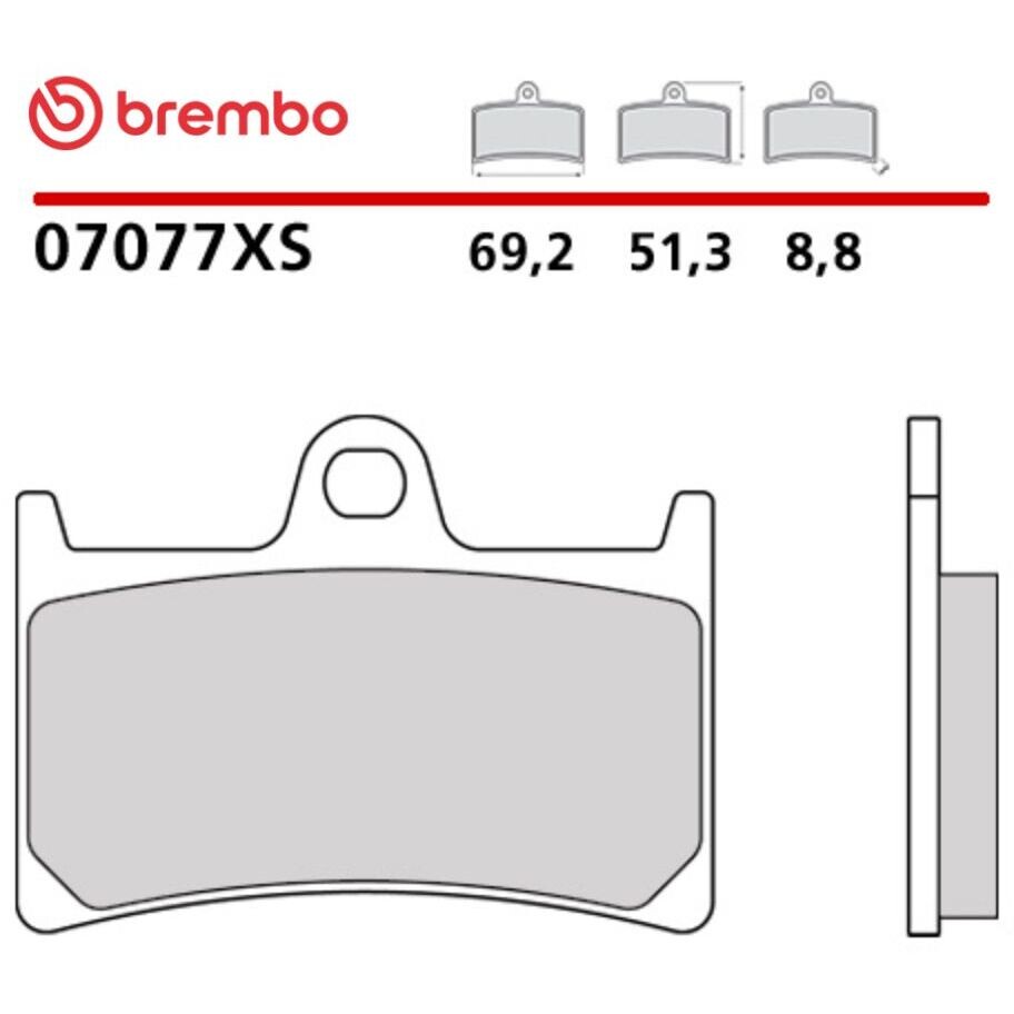Plaquettes de frein frittées Brembo XS 07077XS pour scooters maxi, avant et arrière, compatibles avec YAMAHA T-MAX 560 (2022-2026), T-MAX Tech MAX (2022-2026) et autres modèles.
