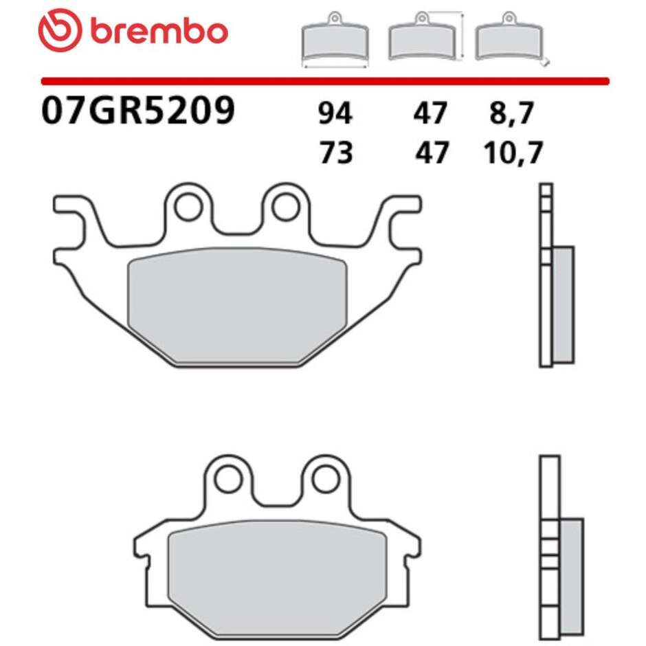 Plaquettes de frein moto en carbone-céramique Brembo CC 07GR5209