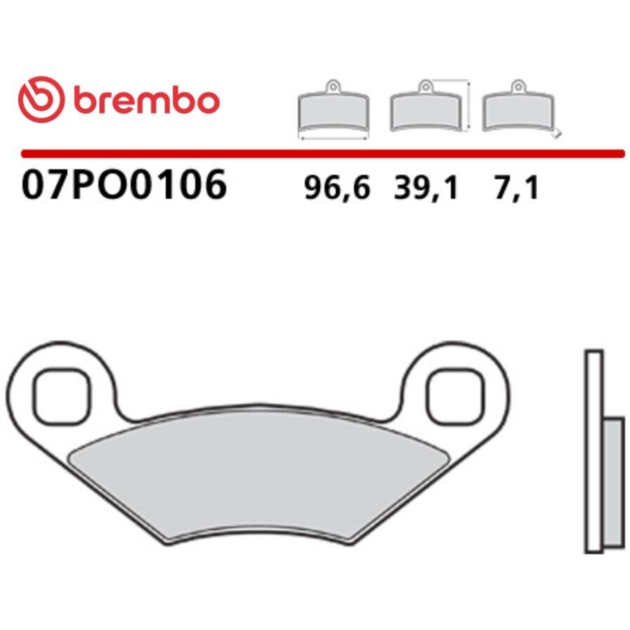 Plaquettes de frein moto en carbone-céramique Brembo CC 07PO0106