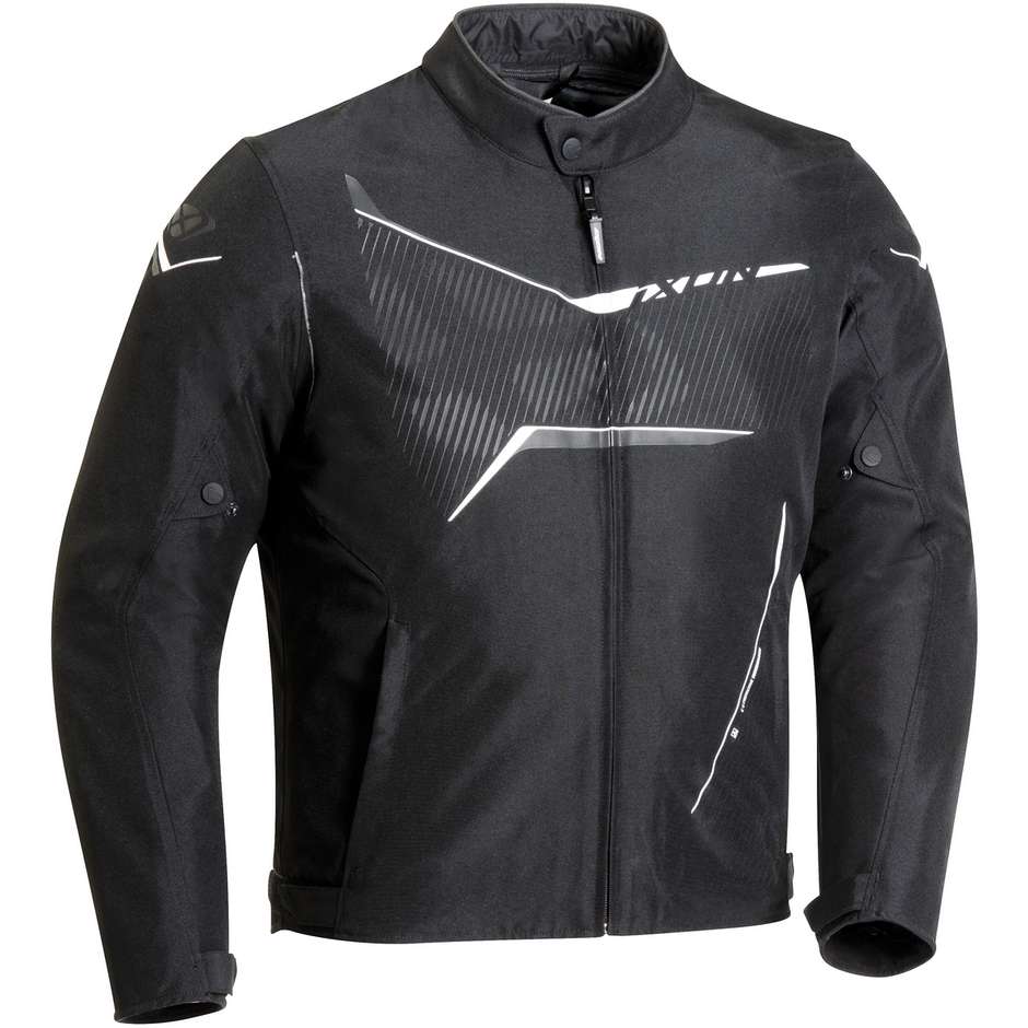 Plus Size Motorcycle Jacket In Ixon SLASH C-SIZE Black White Fabric