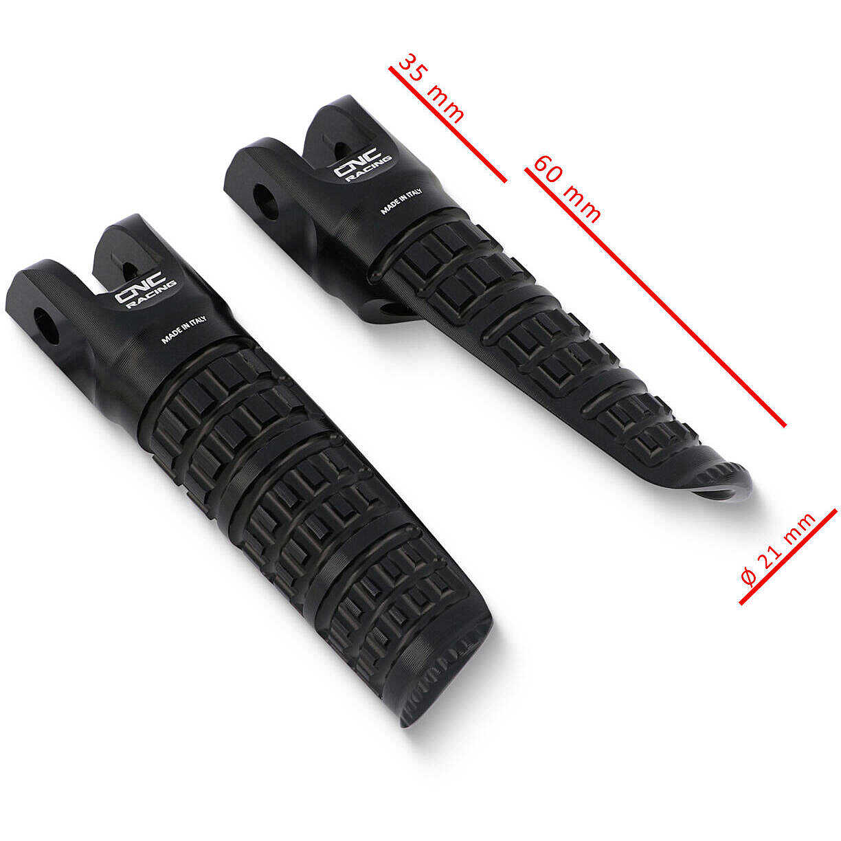 Poggiapiedi Per Pedane Originali MV Agusta LIGHT - Passeggero CNC Racing PC124 Nero Vendita - Foto 13