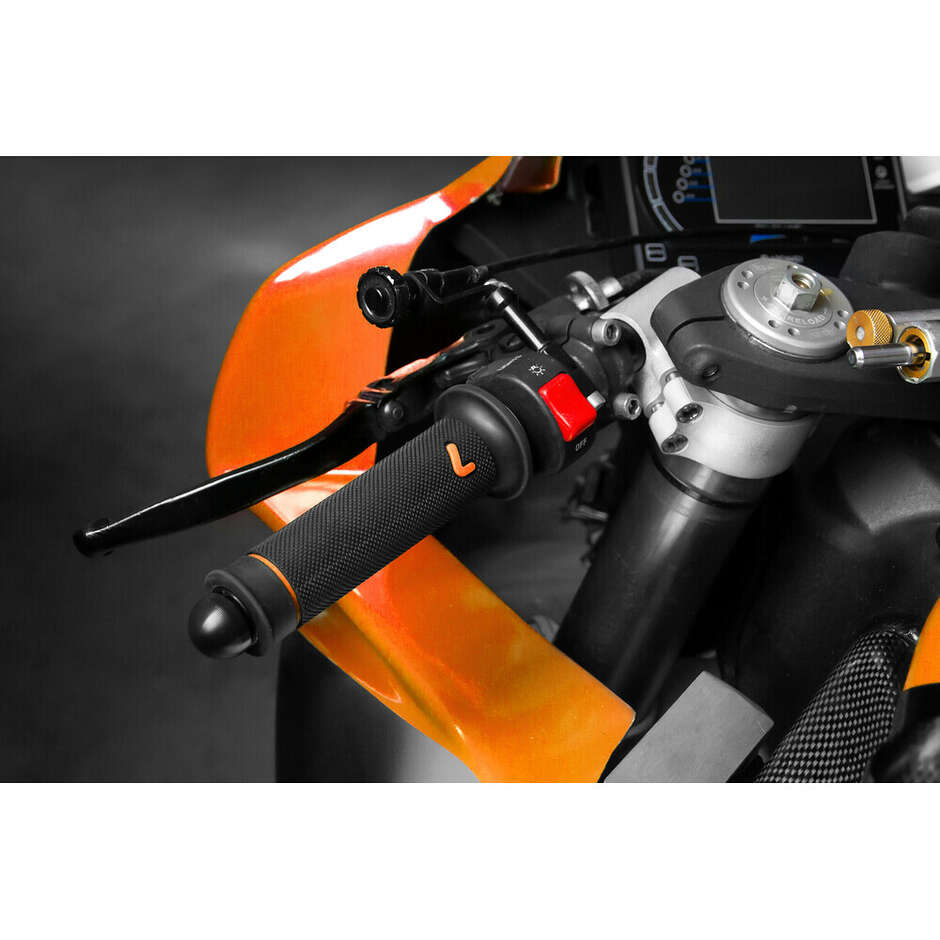 Poignées de moto universelles Lampa Sport Grip Noir-Orange