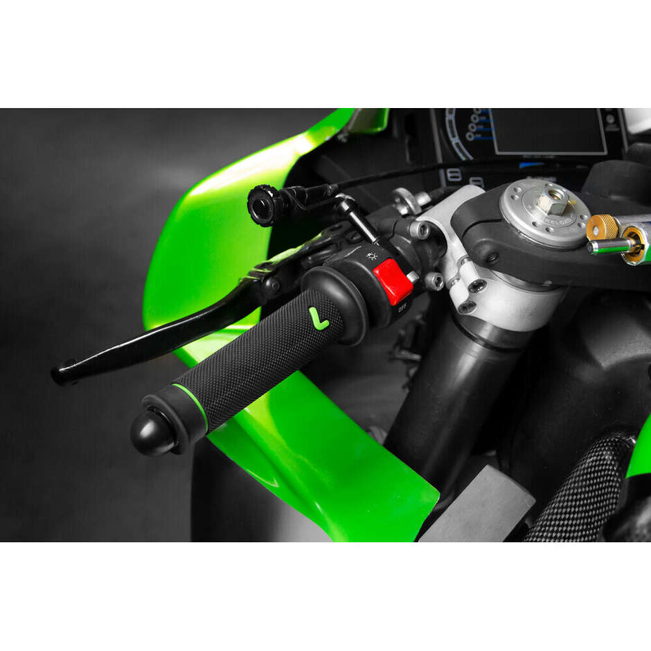 Poignées Moto Universelles Lampa Sport Grip Noir-Vert