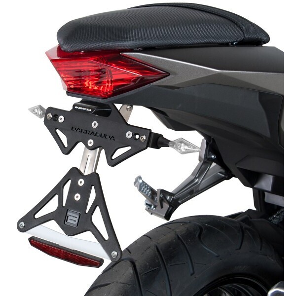 PORTA TARGA in alluminio nero regolabile + LUCE targa a Led - universale  moto scooter