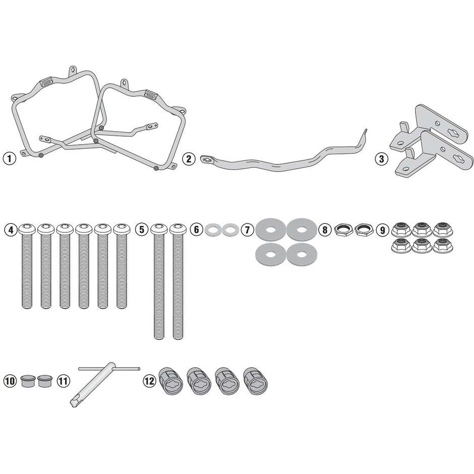 Portavaligie laterale a rimozione rapida specifico per valigie MONOKEY® o RETRO FIT Kappa KLR6409 Per TRIUMPH Tiger 800 / 800 XC / 800 XR (11-17)