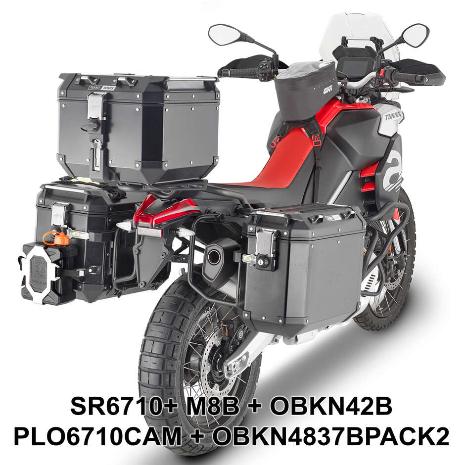 Portavaligie laterale PL ONE-FIT per valigie MONOKEY CAM-SIDE Givi PLO6710CAM Per APRILIA Tuareg 660 (21 > 24)