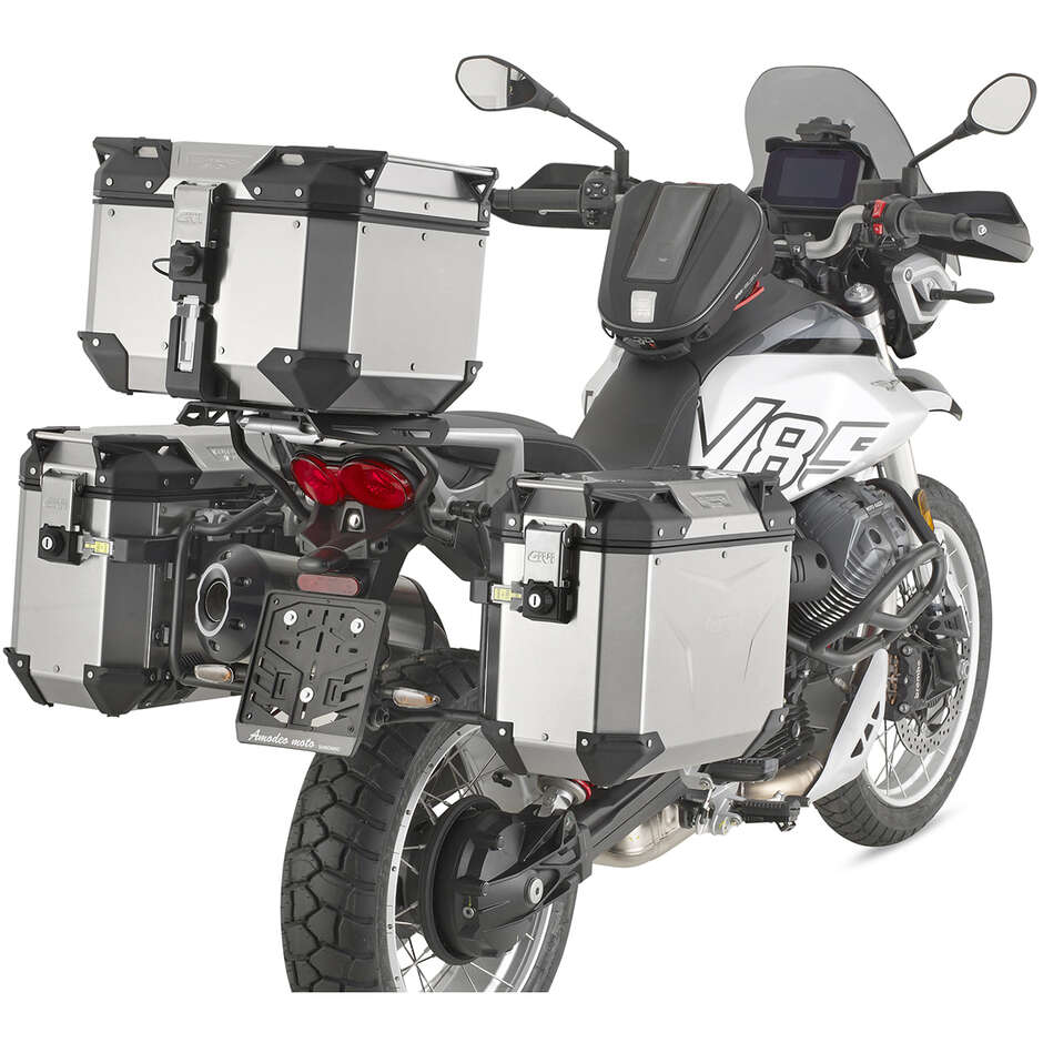 Portavaligie laterale PL ONE-FIT per valigie MONOKEY CAM-SIDE Givi PLO8209CAM Per MOTO GUZZI V85 TT (24)