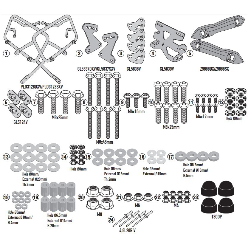 Portavaligie Laterale PL ONE-FIT Per Valigie MONOKEY CAM-SIDE Trekker Outback GIVI PLO3128CAM Per SUZUKI GSX S1000GX (24)