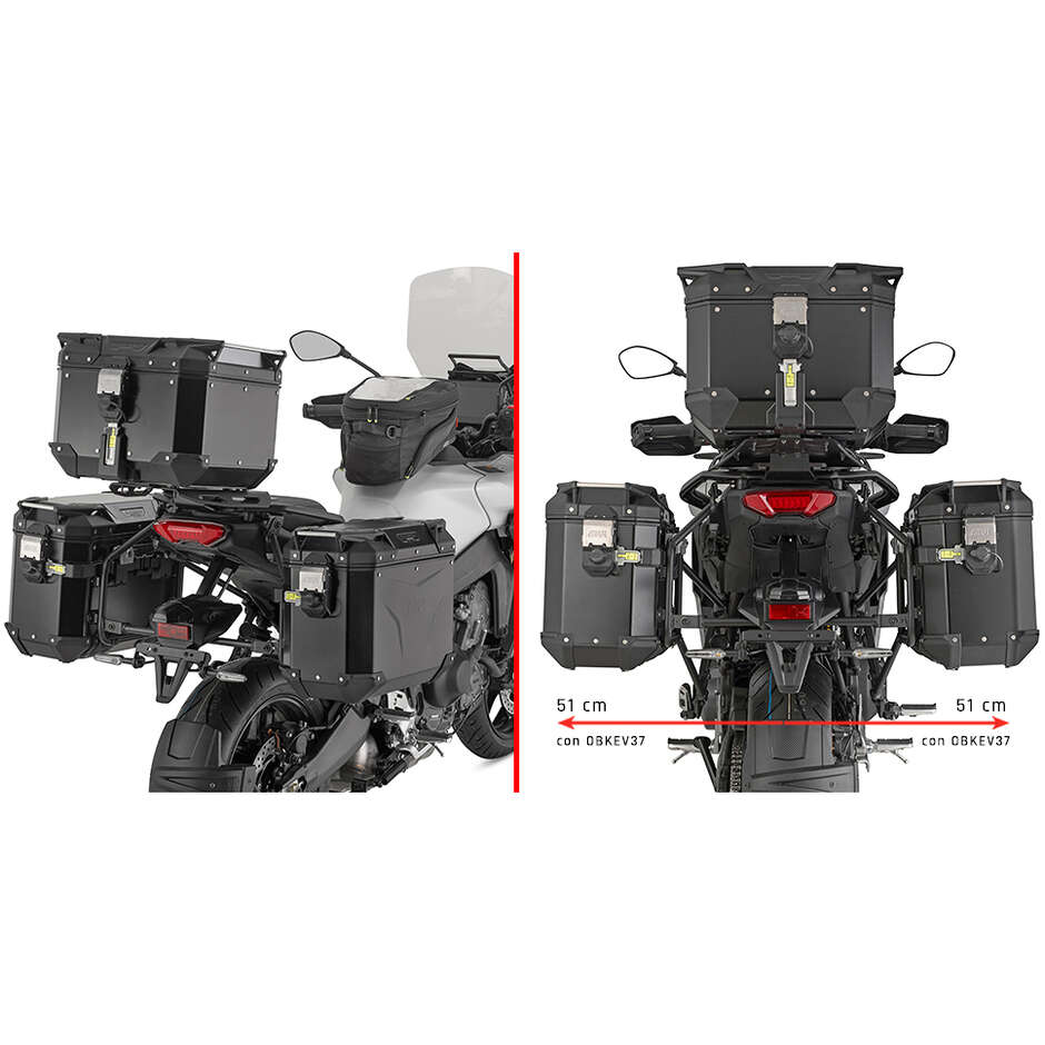 Portavaligie Laterale PL ONE-FIT Per Valigie MONOKEY CAM-SIDE Trekker Outback o Borse Laterali MONOKEY CAM-SIDE Canyon GIVI PLO2171CAM Specifico Per YAMAHA Tracer 9 / GT / GT+ (25-26)