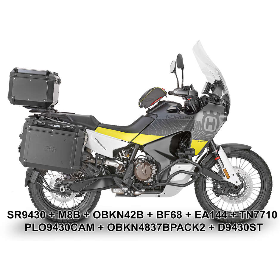 Portavaligie laterale PL ONE-FIT per valigie MONOKEY Givi PLO9430MK Per HUSQVARNA Norden 901 (22 > 24)