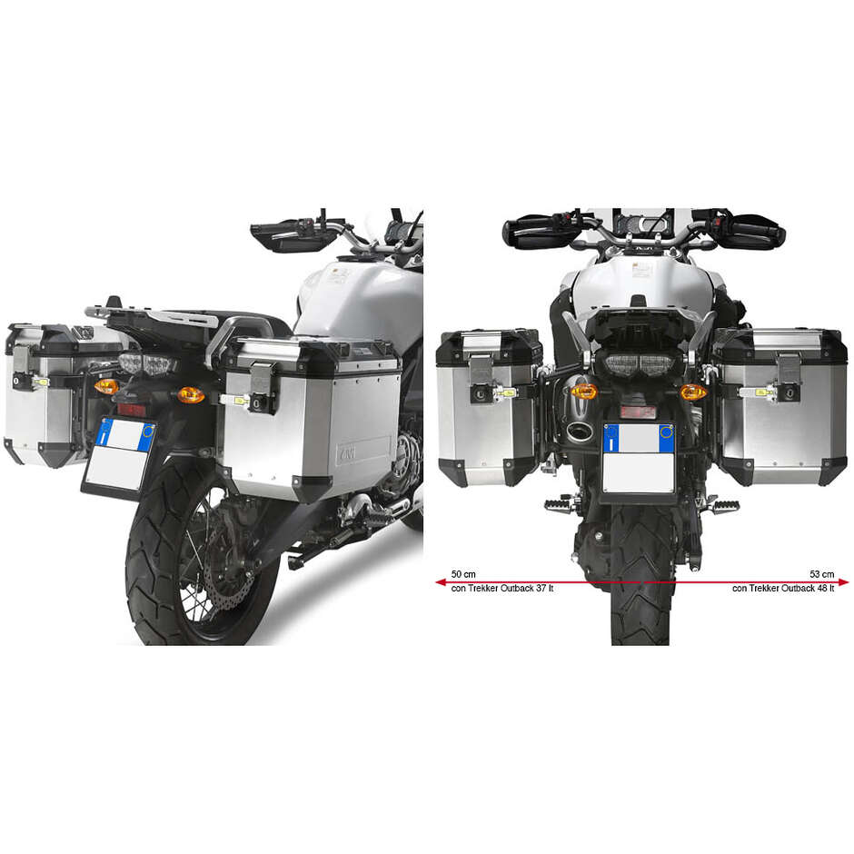 Portavaligie laterale specifico per valigie MONOKEY CAM-SIDE Trekker Outback Givi PL2119CAM Per YAMAHA XT 1200Z Super Ténéré (10 > 20); XT1200ZE Super Ténéré (14-20)