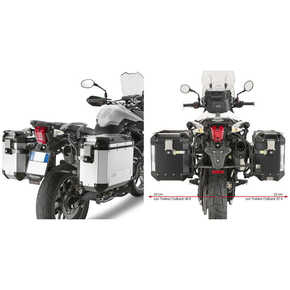 Portavaligie laterale specifico per valigie MONOKEY CAM-SIDE Trekker Outback Givi PL6401CAM Per TRIUMPH Tiger 800 / 800 XC / 800 XR (11 > 17)