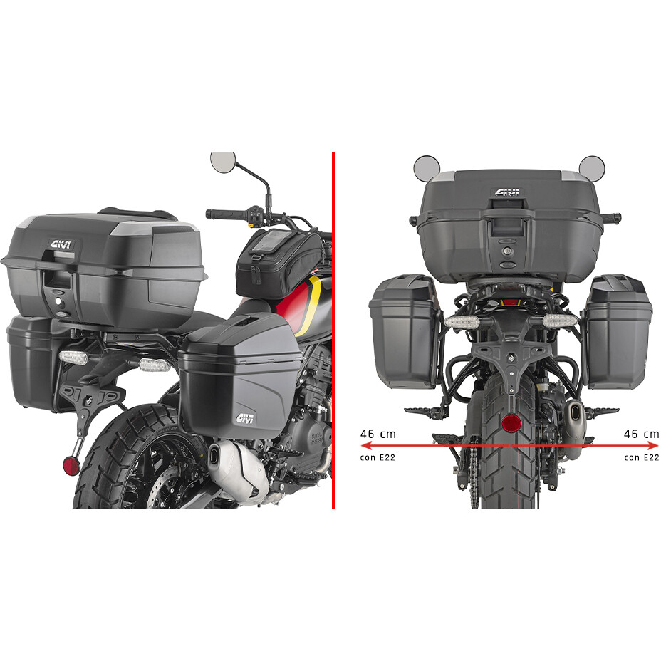 Portavaligie laterale specifico per valigie MONOKEY Givi PL9061 Per ROYAL ENFIELD Guerrilla 450 (24)