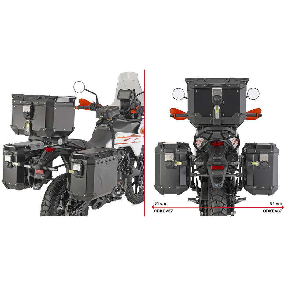 Portavaligie Laterale Specifico PL ONE-FIT per Valigie MONOKEY CAM-SIDE Trekker Outback o Borse Laterali MONOKEY CAM-SIDE Canyon Givi PLO7718CAM Per KTM 390 Adventure X (25 > 26) / 390 Adventure R (25 > 26)