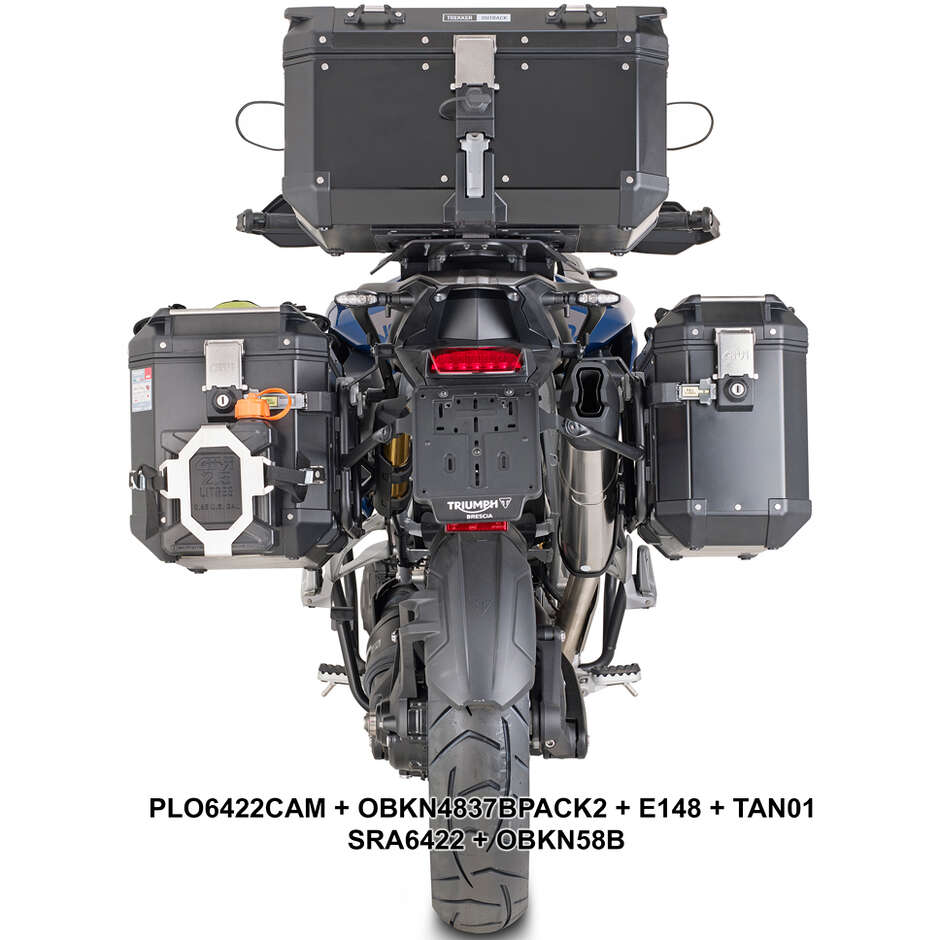 Porte-bagages arrière en aluminium noir pour top case Givi Monokey SRA6422 Pour TRIUMPH Tiger 1200 GT / GT Pro / GT Explorer / Rally Explorer (22 > 24)