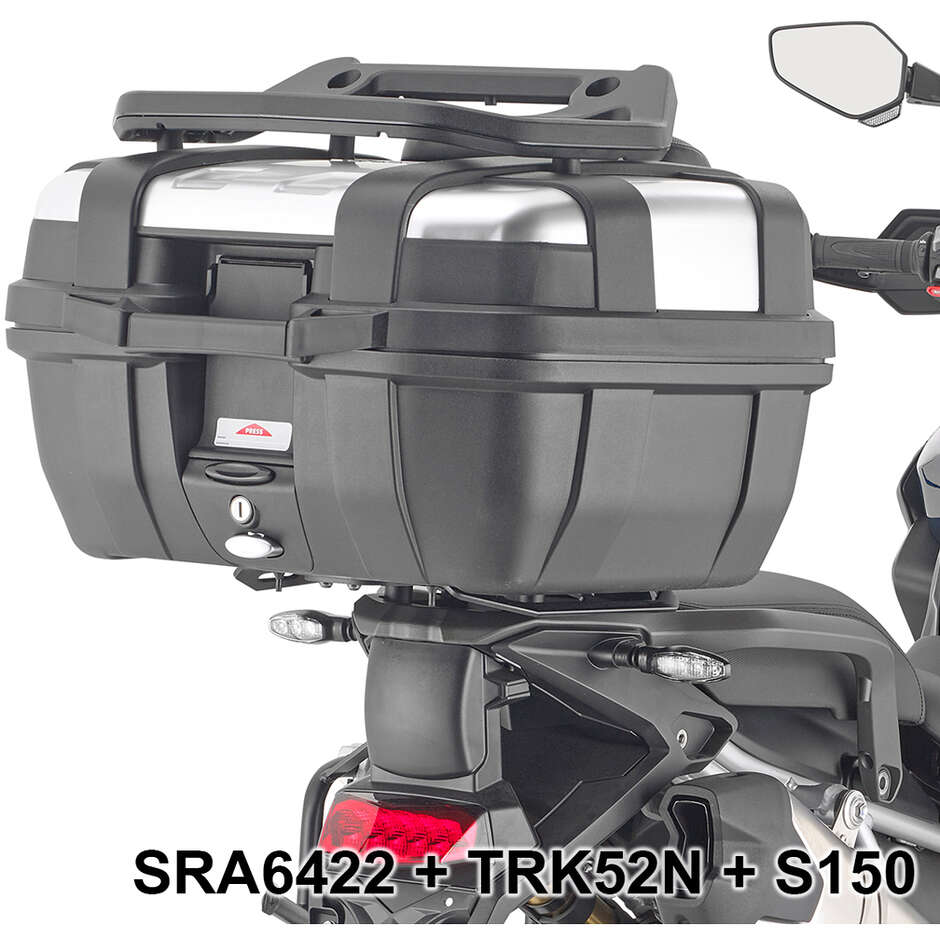 Porte-bagages arrière en aluminium noir pour top case Givi Monokey SRA6422 Pour TRIUMPH Tiger 1200 GT / GT Pro / GT Explorer / Rally Explorer (22 > 24)