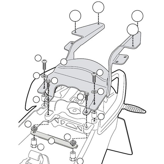 Porte-bagages arrière Kappa KZKR5100M pour top case Monolock spécifique pour BMW R1200R