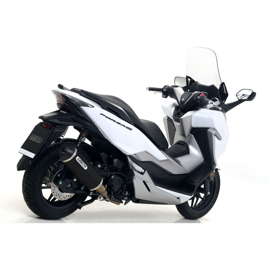 Pot d'échappement Arrow Urban en aluminium foncé avec embout foncé pour Honda FORZA 300 (18-20)