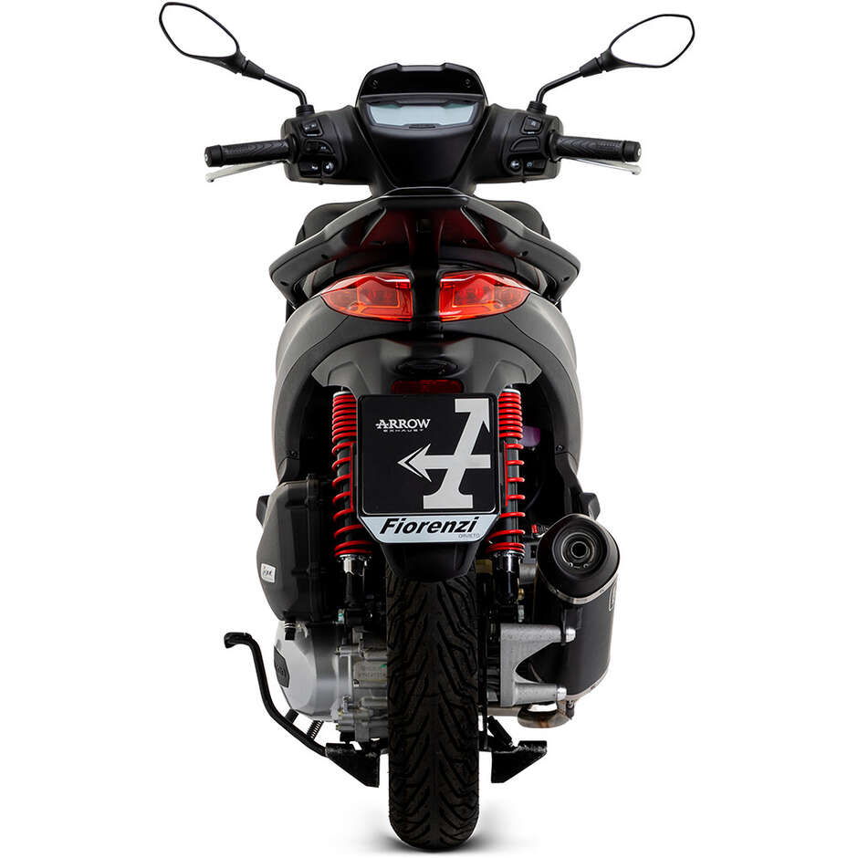 Pot d'échappement Arrow Urban en aluminium foncé avec embout foncé pour Piaggio MEDLEY 125 S ABS / 150 S ABS (20-24)