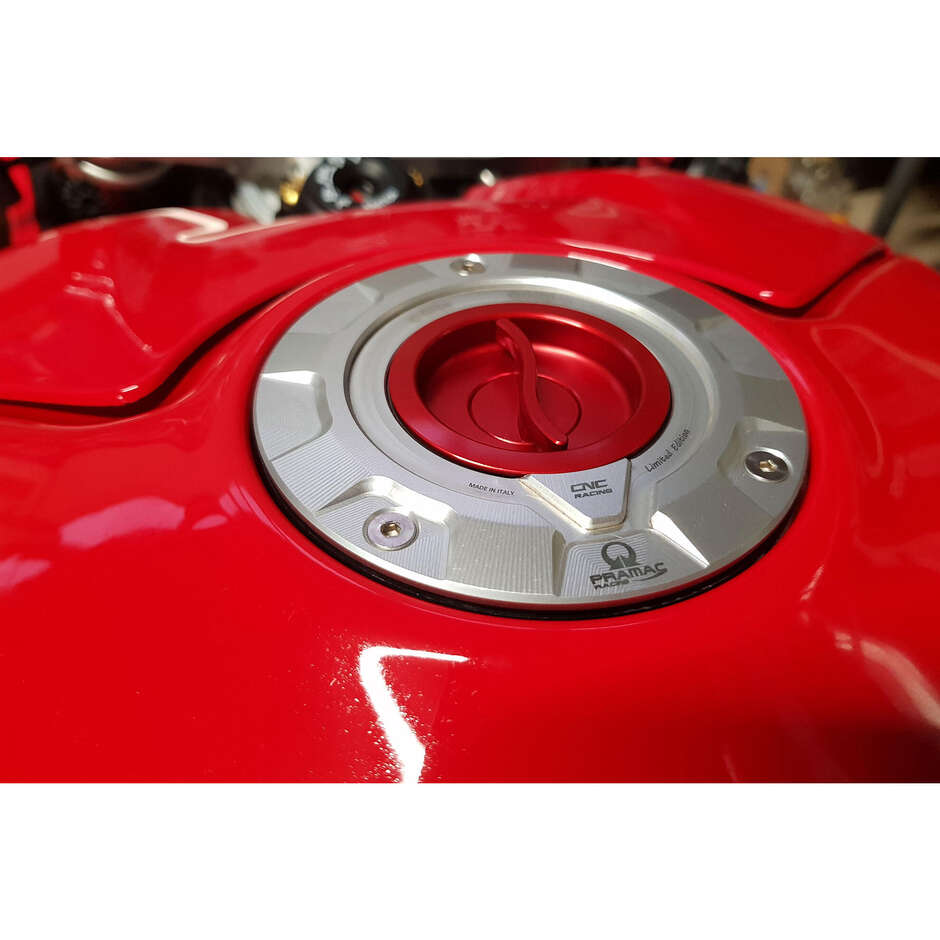 Pramac Racing Lim-Tankdeckel. Ed. CNC Racing TS423 Silber Rot