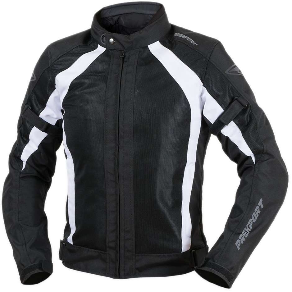 Prehport SAHARA Summer Perforated Motorcycle Jacket Noir Blanc