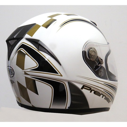 Premier casque de moto intégral en fibre tricomposite modèle Devil Ck blanc