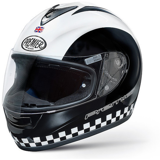 Premier casque intégral de moto modèle Monza en fibre rétro