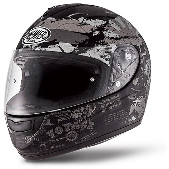 Premier casque intégral de moto modèle Monza en fibre TR9 couleur mondiale noir
