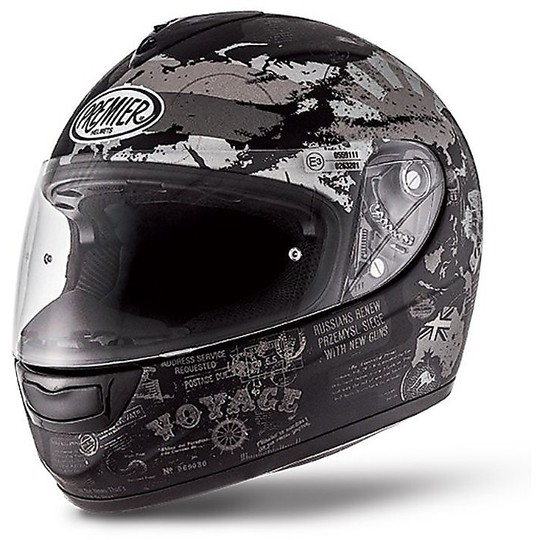 Premier casque intégral de moto modèle Monza en fibre TR9 OPACO World Color Micrometric Black