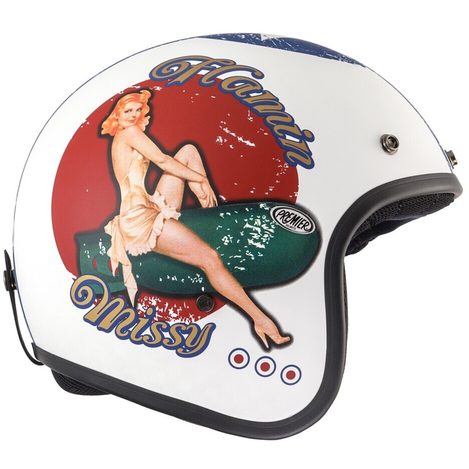 Premier Custom Jet Motorcycle Helmet CLASSIC PIN UP 8 BM