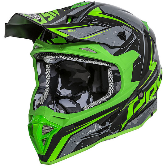 Premier Exige QX7 Cross Enduro Motorcycle Helmet Black Green