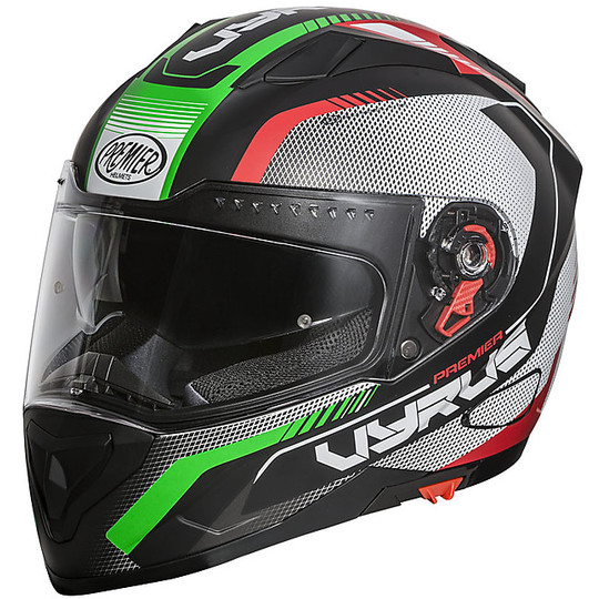Premier Full Face Motorcycle Helmet VYRUS MP IT BM Black Green White Red