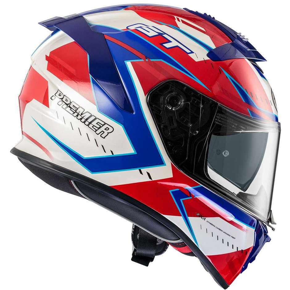 Premier Integral Motorcycle Helmet DEVIL EV13 White Blue Red