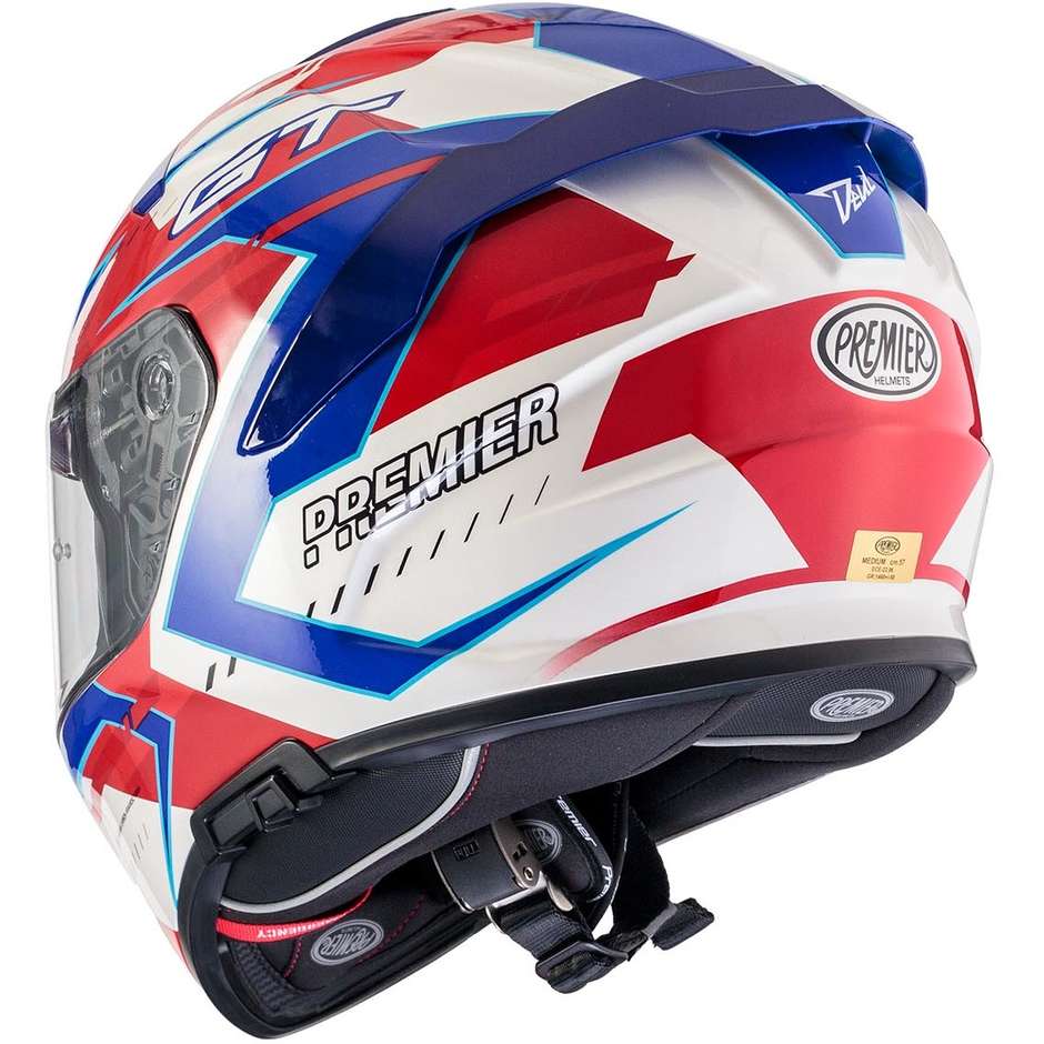Premier Integral Motorcycle Helmet DEVIL EV13 White Blue Red