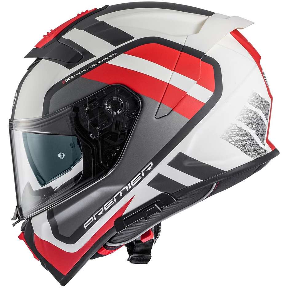 Premier Integral Motorcycle Helmet DEVIL FZ2BM White Red Matt