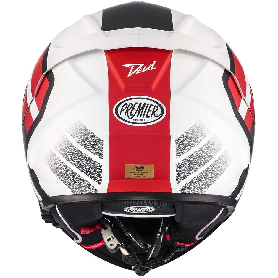 Premier Integral Motorcycle Helmet DEVIL FZ2BM White Red Matt