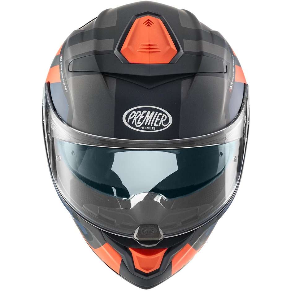 Premier Integral Motorcycle Helmet DEVIL FZ93BM Matt Black Orange