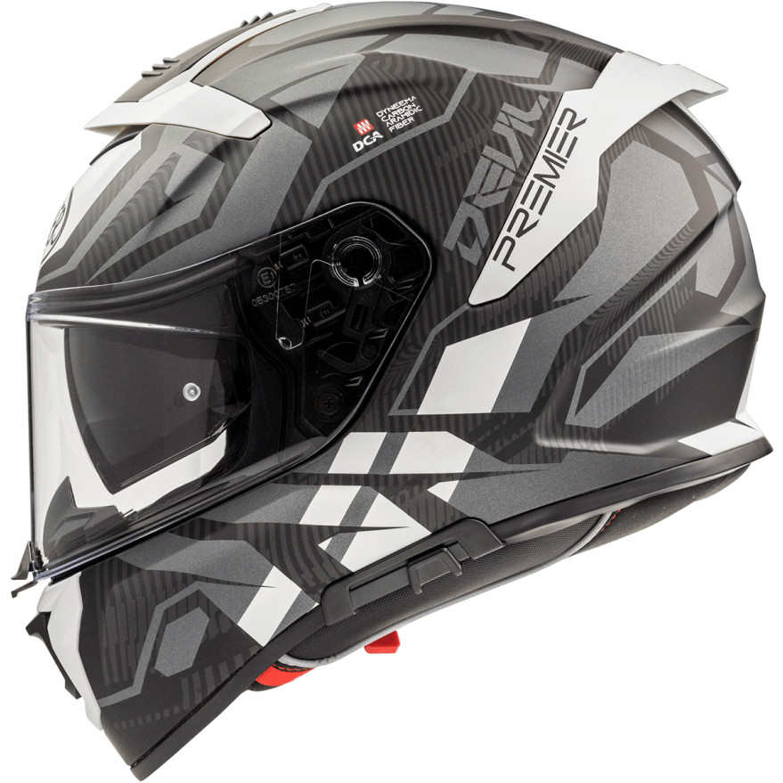 Premier Integral Motorcycle Helmet DEVIL JC 8 BM Gray White Matt